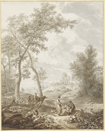 Giacobbe con Rachele e Lea nel paesaggio da Jordanus Hoorn