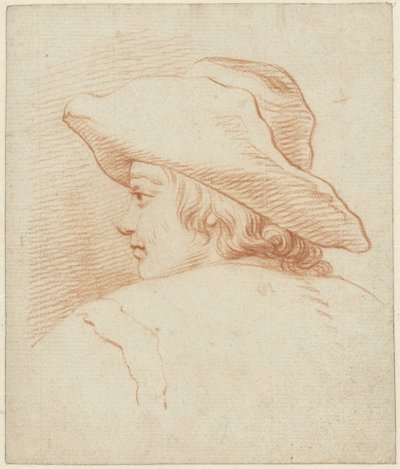 Testa di un ragazzo con un grande cappello da Jordanus Hoorn
