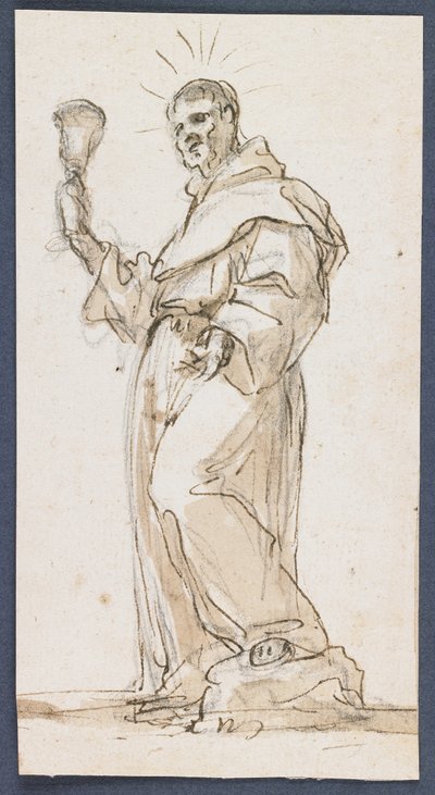 Santo maschio in piedi con un calice, fine XVII secolo da Jorge Preu