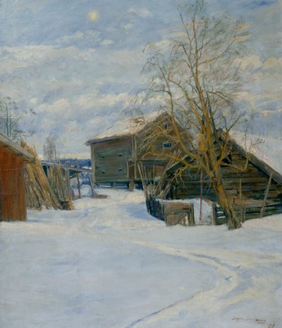 Casa in un paesaggio invernale da Jorgen Sorensen