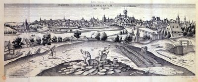 Una cava di ardesia ad Angers, 1561 da Joris Hoefnagel