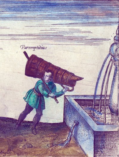 Un apprendista che prende acqua da una fontana, 1598 (dettaglio) da Joris Hoefnagel
