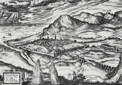 Città di Pesaro, incisione di Joris Hoefnagel (1542-1601) da Joris Hoefnagel