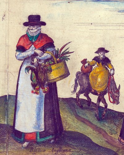 Contadini che vanno al mercato, 1598 (dettaglio) da Joris Hoefnagel