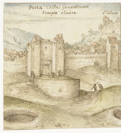 Porta chiusa del castello (Alhambra) a Granada da Joris Hoefnagel