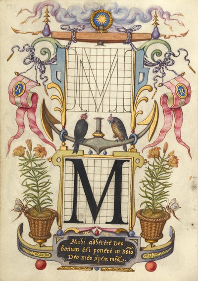 Guida alla costruzione della lettera M da Joris Hoefnagel