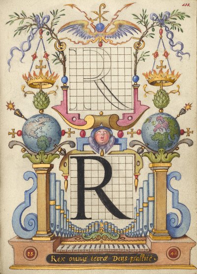 Guida alla costruzione della lettera R da Joris Hoefnagel