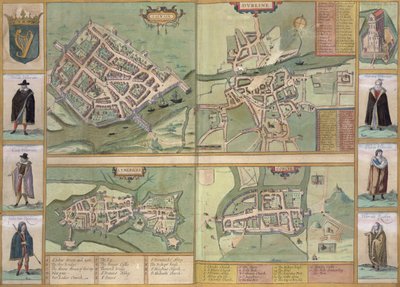 Mappe di Galway, Dublino, Limerick e Cork, da 
