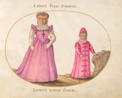 Piatto 2: I figli di Pedro González (Petrus Gonsalvus) da Joris Hoefnagel