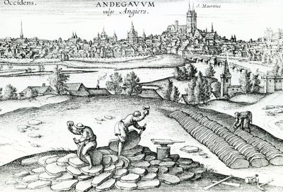 Cava di ardesia ad Angers, 1561 da Joris Hoefnagel