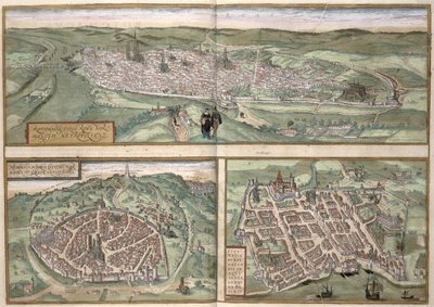 Piani della città di Rouen, Nimes e Bordeaux, da 