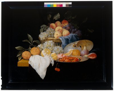 Natura morta con frutti e gamberetti da Joris van Son