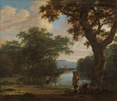 Paesaggio con pescatore con una rete quadrata da Joris van der Haagen