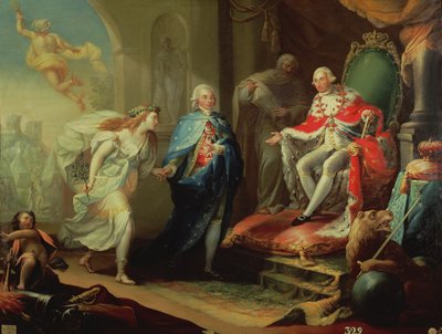Godoy presenta la pace a Carlo IV, 1796 da José Aparicio