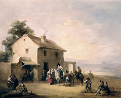 Locanda di campagna. Dipinto di Jose Elbo (1804-1844) da José Elbo