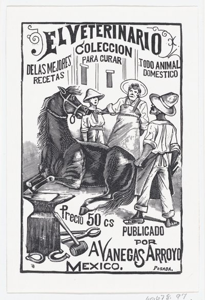 Un gruppo di persone intorno a un cavallo, illustrazione per 