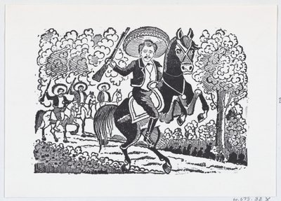 Un soldato rivoluzionario a cavallo con un fucile Heraclio Bernal da José Guadalupe Posada