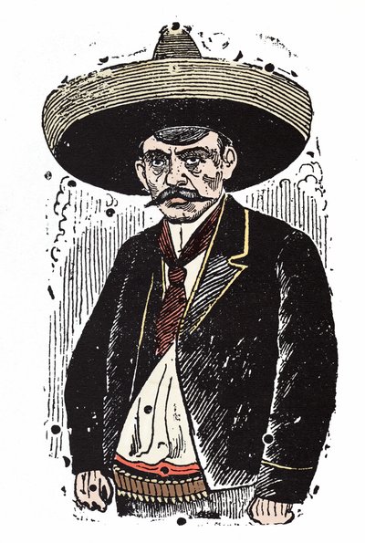 Emiliano Zapata, rivoluzionario messicano. Xilografia di Jose Guadalupe Posada da José Guadalupe Posada