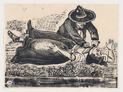 Francisco Guerrero, il sarto e assassino, che uccide una donna, ca. 1905-1910 da José Guadalupe Posada