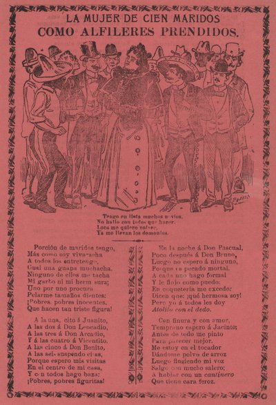 La donna dai cento mariti - Come spille appuntate da José Guadalupe Posada