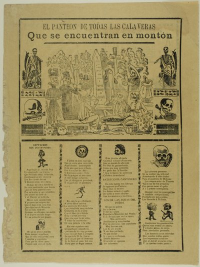 Il mausoleo di tutte le Calaveras che si trovano in un mucchio da José Guadalupe Posada