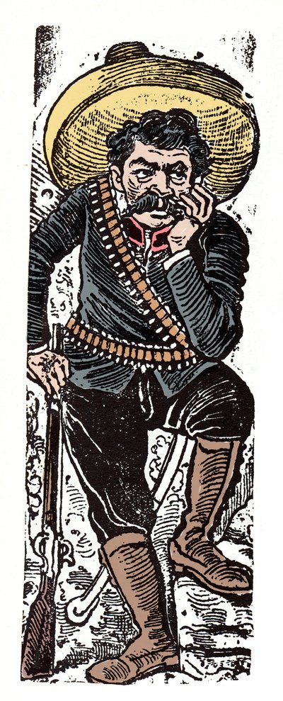 La Rivoluzione Messicana (1910-1920) - Il Generale Genovevo de la O, un rivoluzionario seguace di Emiliano Zapata - Xilografia di Jose Guadalupe Posada (1852-1913) da José Guadalupe Posada