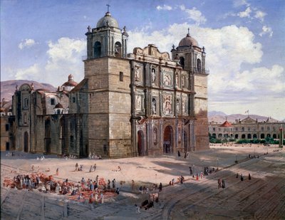 Veduta della Cattedrale di Oaxaca, Messico da José María Velasco