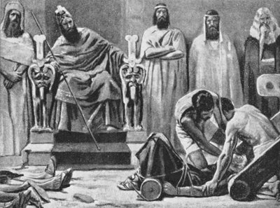 Sedecia è accecato e portato a Babilonia, 586 a.C. da Jose (after) Villegas y Cordero