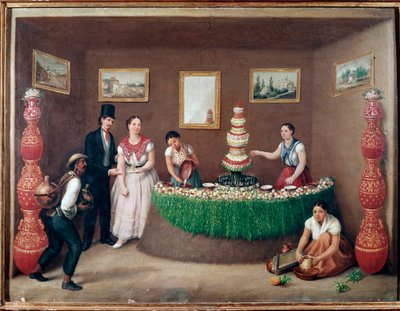 Venditori di horchata di chufa (orxata de xufa o orxata de xufla) bevanda della regione di Valencia, Spagna da Jose Agustin Arrieta
