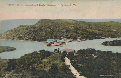 Clarence House e cantiere navale, English Harbour. Antigua, B.W.I., inizio XX secolo da Jose Anjo