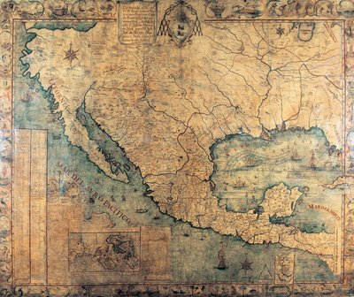 Mappa della Nuova Spagna (Nord America) da Jose Antonio Alzate