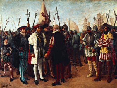 Il re francese Francesco I (1494-1547) nel porto di Valencia da Jose Bru Albinana