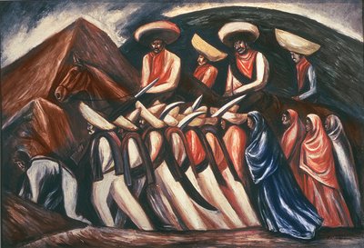 Marcia degli Zapatisti - Guidati da Emiliano Zapata e Pancho Villa durante la Rivoluzione messicana del 1911 da José Clemente Orozco