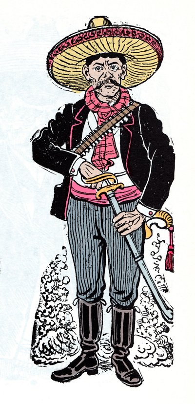 Rivoluzione messicana (1910-1920) - Salazar Amador rivoluzionario seguace di Emiliano Zapata - Xilografia di Jose Guadalupe Posada (1852-1913) da José Guadalupe Posada