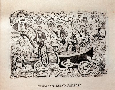 Messico. Rivoluzione Messicana "Corrido Emiliano Zapata" (incisione) da José Guadalupe Posada