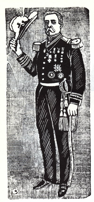 Ritratto di Porfirio Diaz (1828-1915), Presidente della Repubblica del Messico. Xilografia di Jose Guadalupe Posada (1852-1913) da José Guadalupe Posada