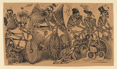 Skelette (Calaveras) auf Fahrrädern da José Guadalupe Posada