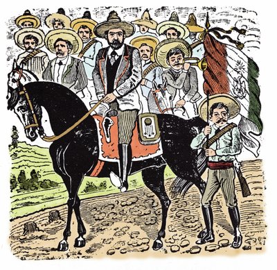 La Rivoluzione Messicana (1910-1920): Ritratto di Francisco Indalecio Madero (1873-1913) rivoluzionario messicano. Xilografia di Jose Guadalupe Posada (1852-1913) da José Guadalupe Posada