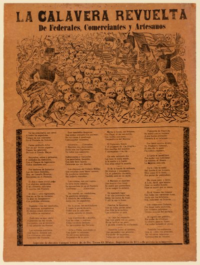 Der rebellische Calavera der Bundesarmee, Kaufleute und Handwerker da José Guadalupe Posada