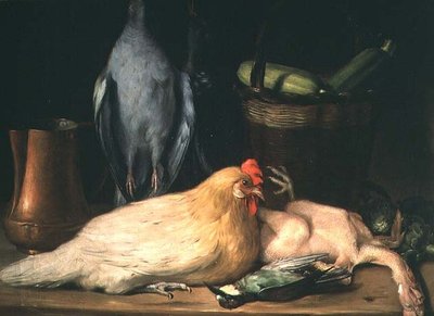 Natura morta con gallina da Jose Lopez Enguidanos