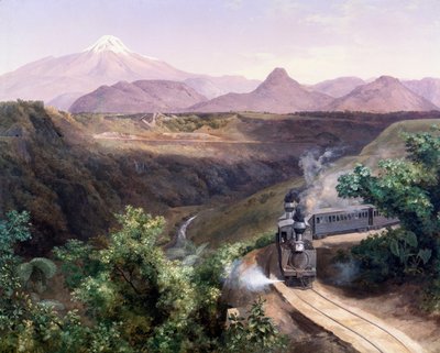 Vista del vulcano stratovulcano Pico de Orizaba in Messico da José María Velasco