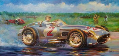 Juan Manuel Fangio, Gran Premio Ciudad de Buenos Aires 1955, Argentina, Mercedes Benz 196 W. da Jose Maria Villafuerte