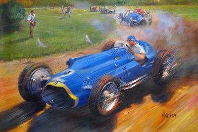 Juan Manuel Fangio con Talbot lago T26C da Jose Maria Villafuerte