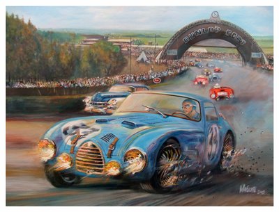 Juan Manuel Fangio a Le Mans 1950 Gordini Tipo 18S da Jose Maria Villafuerte