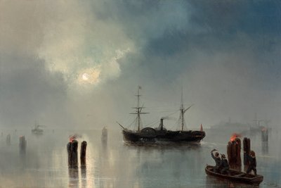 Navigazione notturna nella laguna da Josef Carl Berthold Püttner