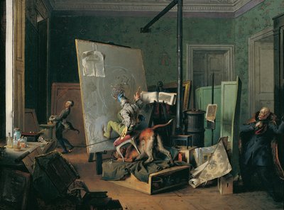 Scena comica nello studio da Josef Danhauser