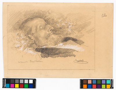 Porträt des Chormeisters und Komponisten Eduard Kremser auf dem Sterbebett da Josef Engelhart