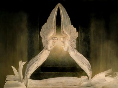 JJM-recreate_Blake-W_Cristo nel sepolcro sorvegliato dagli angeli da Josef Johann Michel