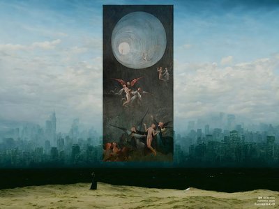 JJM ricrea Friedrich-C-D: Der Mönch vor der Stadt Vision 1 da Josef Johann Michel