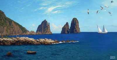 JJM ricrea Bierstadt-A: Remare dalle rocce da Josef Johann Michel